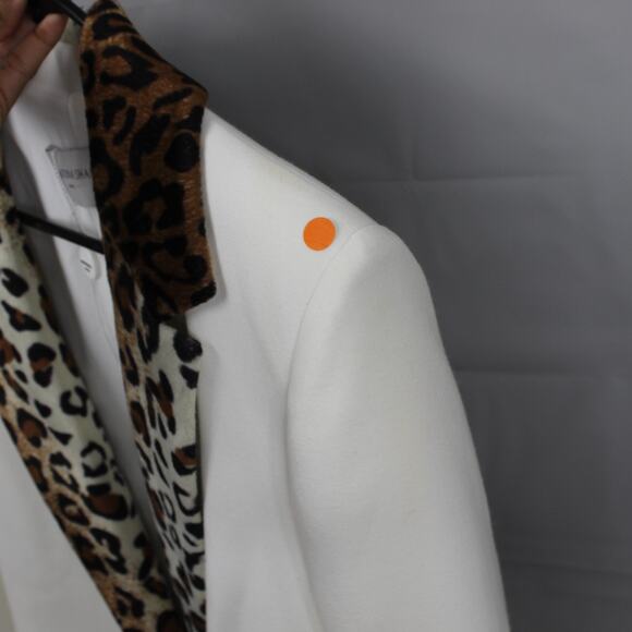 Leopard Trim White Blazer - Picture 10 of 16